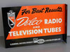 DELCO RADIO & TV TUBES Flange Sign