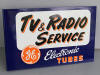 GE TUBES TV and RADIO SERVICE Flange Sign